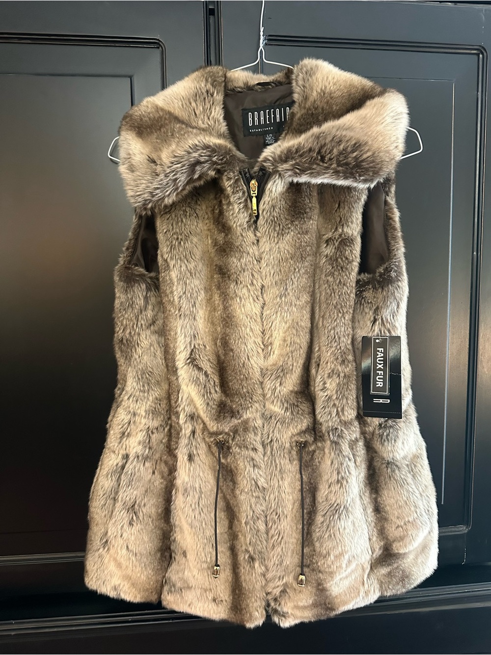 Braefair Faux Fur Vest with Stand Collar